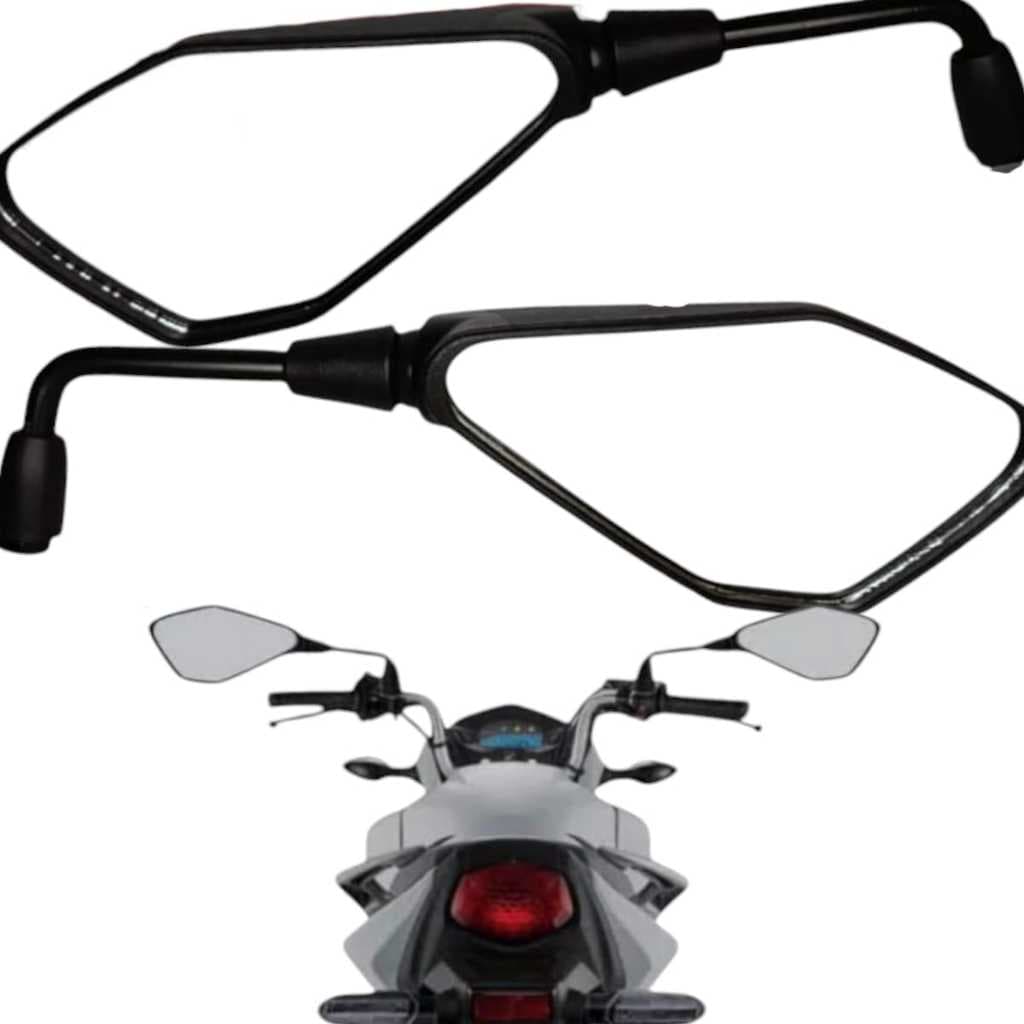 Par Retrovisor Kawasaki Z400 Haste Longa 90 Graus Rosca Honda Cg Fan Titan 150 160 Cb Twister Xre