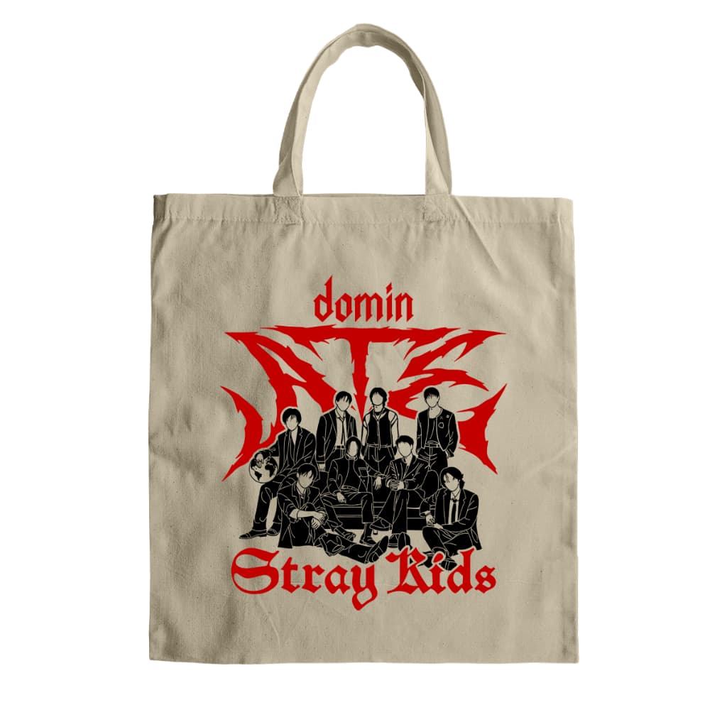 Bolsa Unissex Stray Kids Dominate Word Tour Ecobag Ecologicamente Sustentavel Sem Ziper
