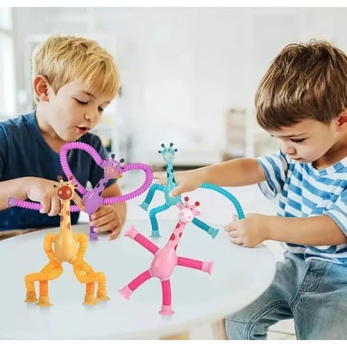 10 Un Pop It Estica Puxa Brinquedo Gruda Led Tubo Ventosa