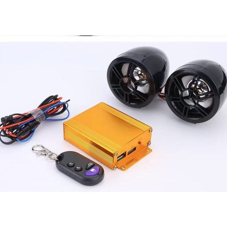 Caixa Som De Moto E Alarme Anti Roubo Bluetooth Mp3 Player 2*20W
