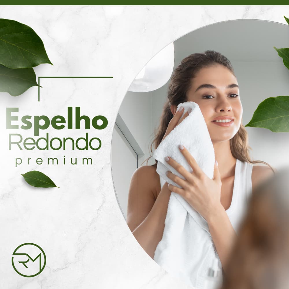 Espelho Redondo até 60cm Vidro Lapidado Decorativo p/ Sala Banheiro Quarto