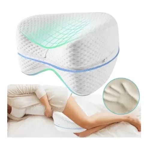 Travesseiro Pernas Ortopédico Postura Triangular Dormir Cama Cor Branco