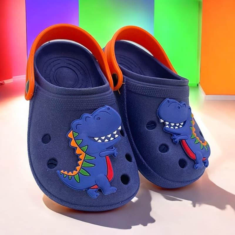 Babuche Infantil Menino Criança Dinossauro Azul