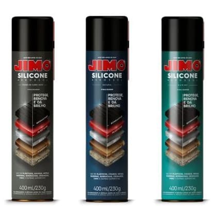 Silicone Spray Aerossol JIMO 400mL/230g - Natural, Carro Novo e Marine