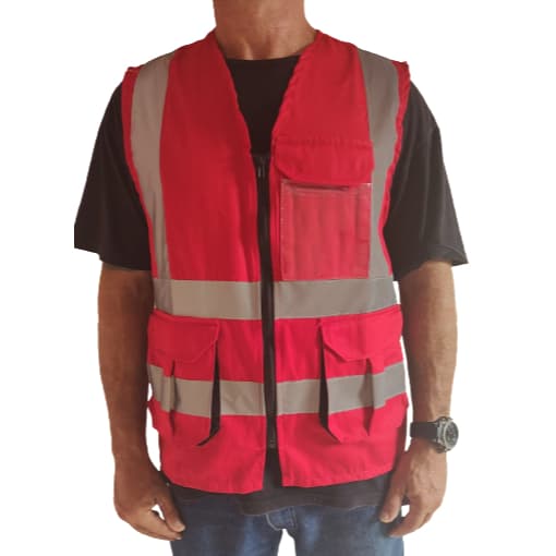 Colete Refletivo Multi Bolsos  - Brim Leve 100% algodão