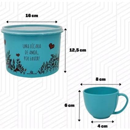 Kit  Pote De Cozinha Com 4 Xícaras De Chá Acrílica Tiffany Presente/ Dia das Mães !!