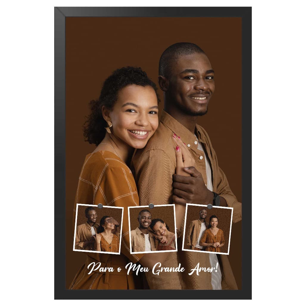 Quadro Decorativo Personalizado Com Foto Casal Polaroid