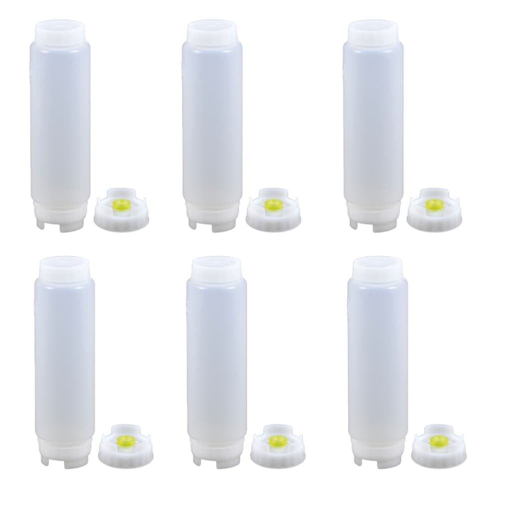 Kit com 06 Bisnaga Fifo 473 ml Molhos e Caldas Válvula Amarela