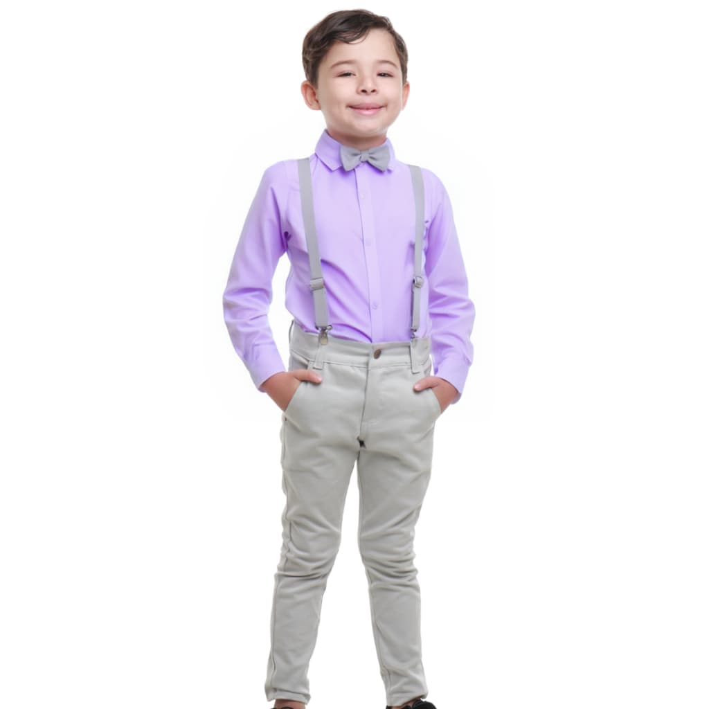 Conjunto Social Infantil Lilas Casamento, Festa e Batizado com Elastano