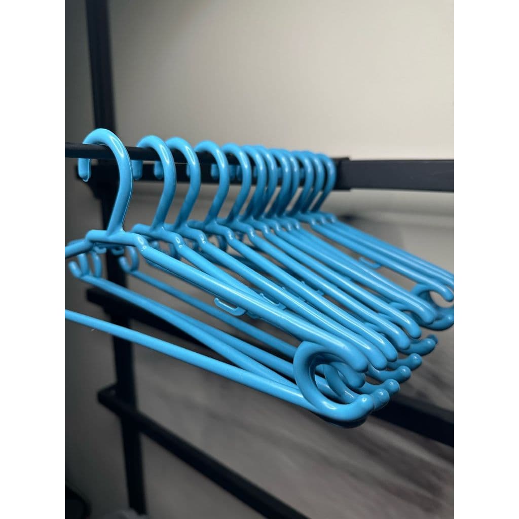 Cabides Infantil Bebê Baby Reforçado Azul Plástico Cruzeta Roupa Resistente Premium