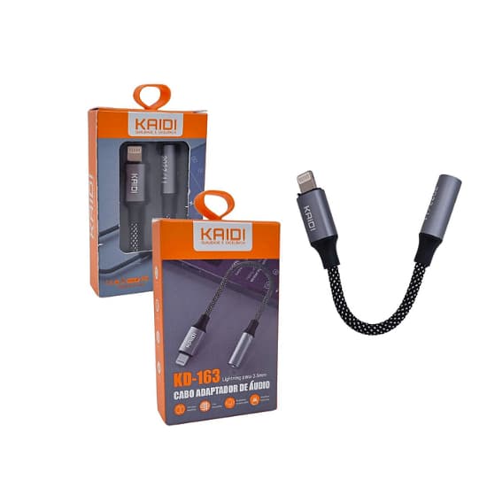 Adaptador de iPhone/Tipo-c  Para P2 (Fêmea), Flexível em Malha - Kaidi KD-163