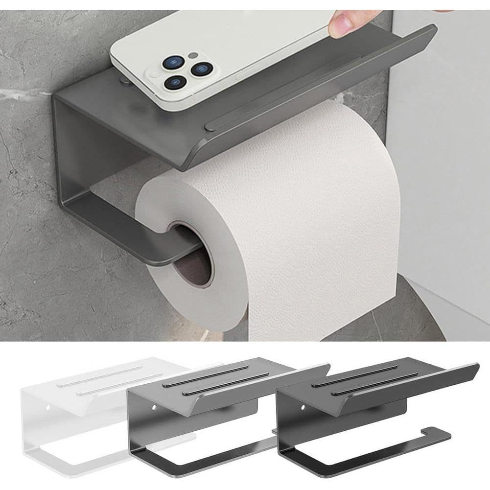 Suporte Premium em Aço Inox Banheiro, Papel Higiênico, Porta Lenços Umedecido, Celular - Pratico