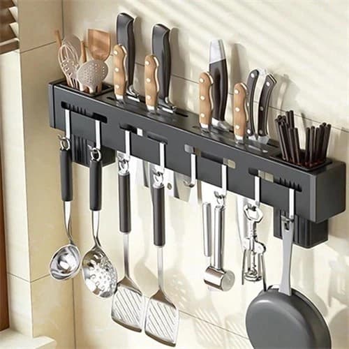 Suporte Organizador para Utensílios de Cozinha 8 Ganchos Espátulas Robusto em Aço inxo