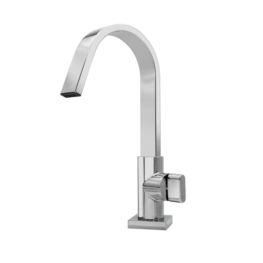 Torneira Cozinha Pia Bancada Alta Quadrada Cromado Luxo 1/4v
