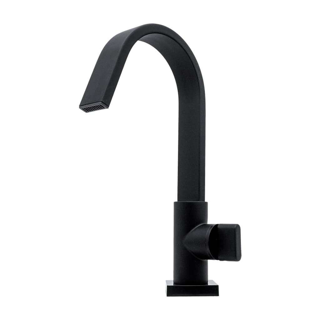 Torneira Cozinha Pia Bancada Alta Quadrada Preto Fosco Luxo 1/4v