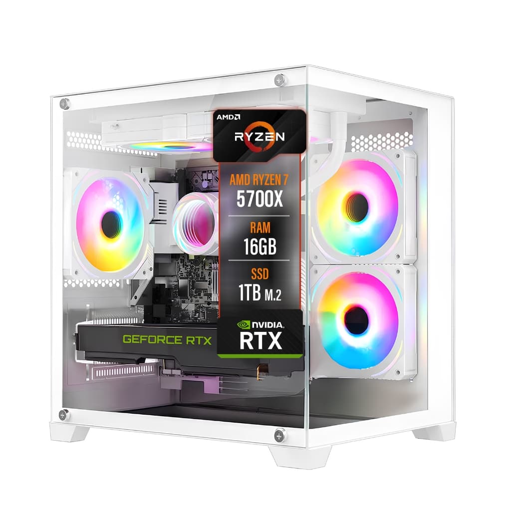 PC Gamer LUDIC by BluePC -Ryzen 7 5700X, RTX 3060, 16GB , SSD 1TB, Watercooler, 600W - PGBP -1171LUD