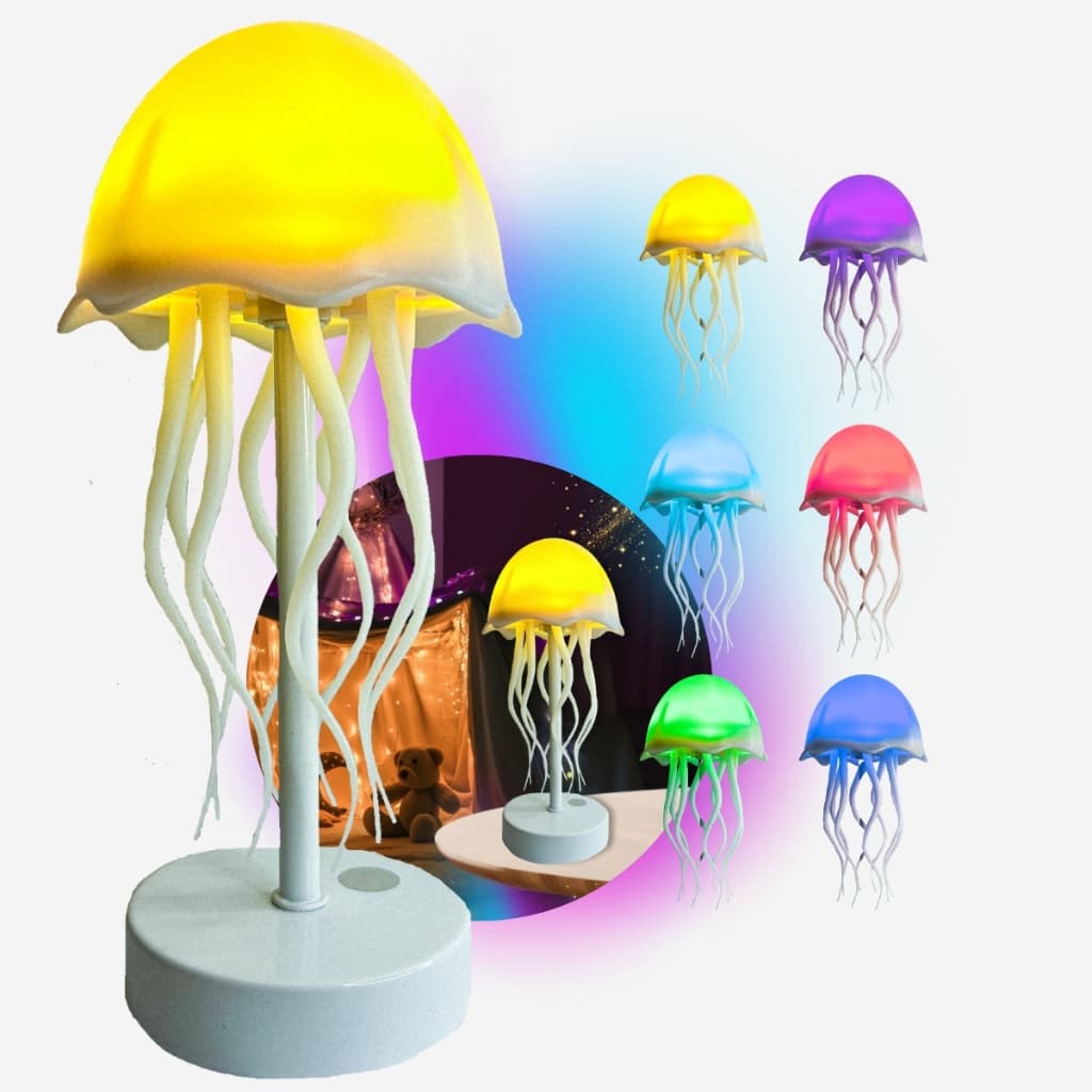 Luminária Led Água Viva Rgb Controle Voz Medusa Flutuante Decorativa