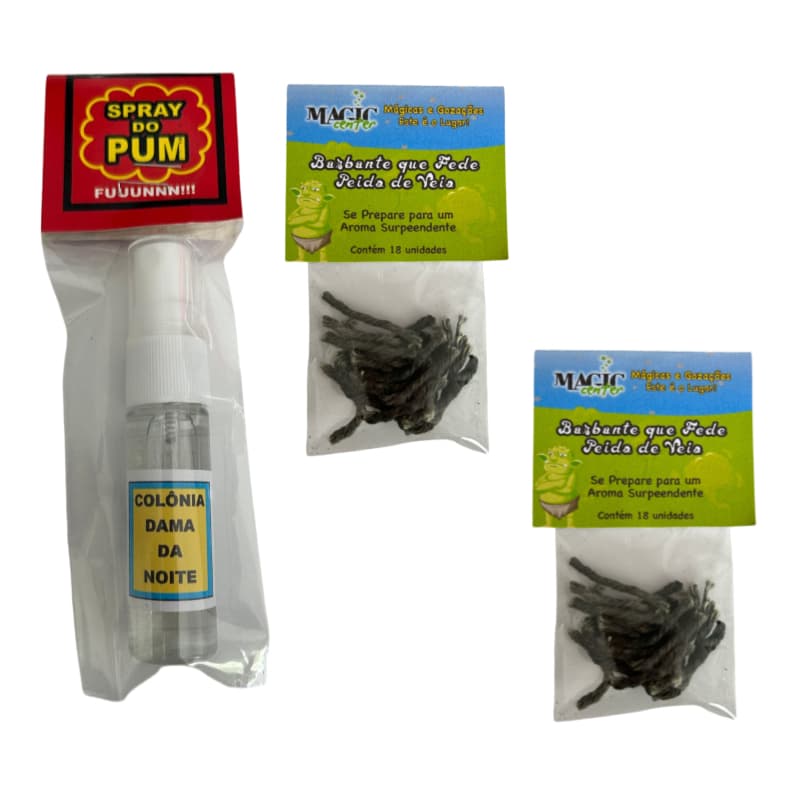 Kit Do Fedor 2 Barbante Que Fede +1 Spray Do Pum Diversão Pegadinha Trolagem Fedor Ovo Podre Familia Amigos