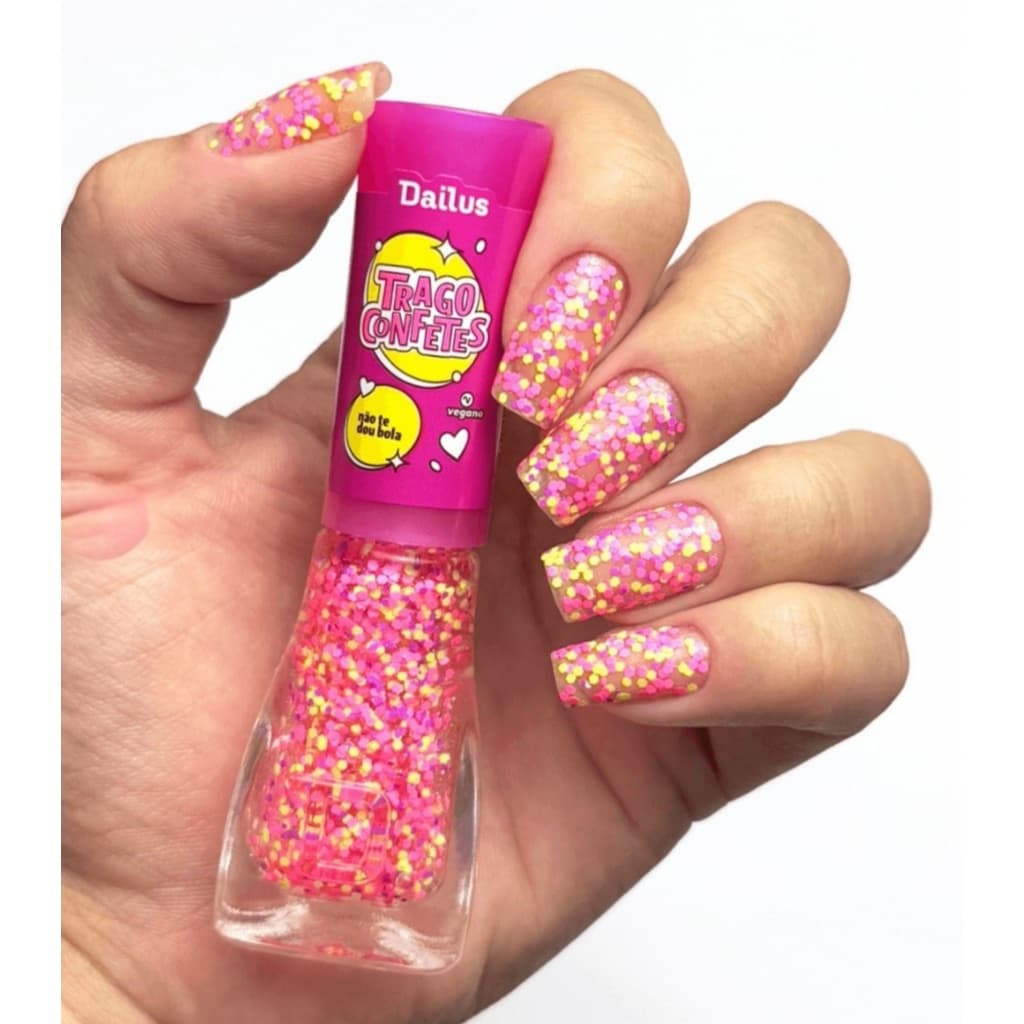 Esmalte  Com Gliter ColoridoTrago Confetes – Não Te Dou Bola Dailus