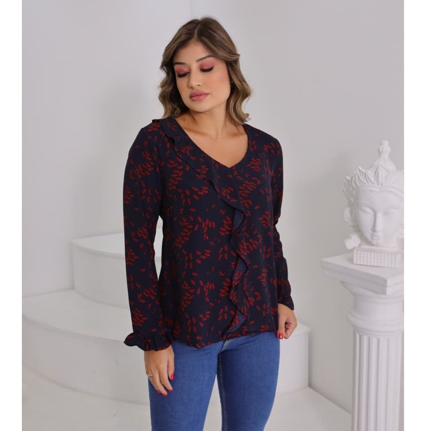 Blusinha manga longa florida