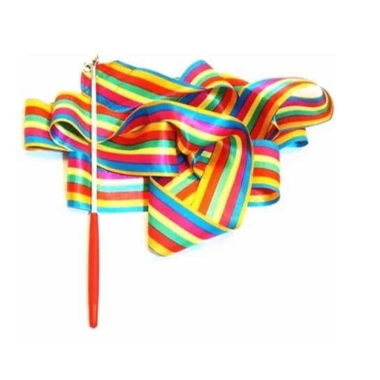 Fita De 6 Mts Ginástica Rítmica Listras Colorida C/estilete
