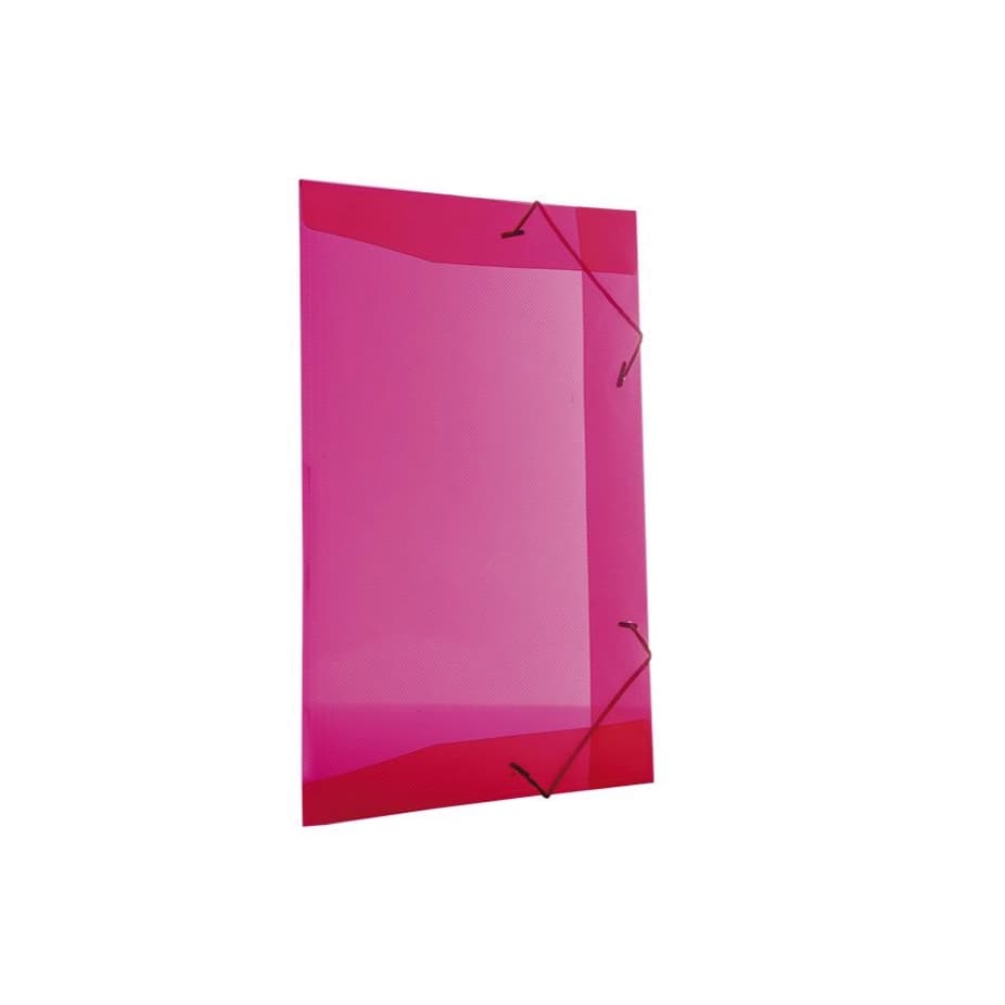 Pasta Com Elástico Oficio A4 Aba plástica Material Escolar Rosa Pink