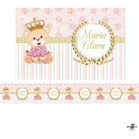 Faixa Decorativa Infantil Papel Parede Quarto bebê Personalizado Nome Princeza (a) Ursinhos