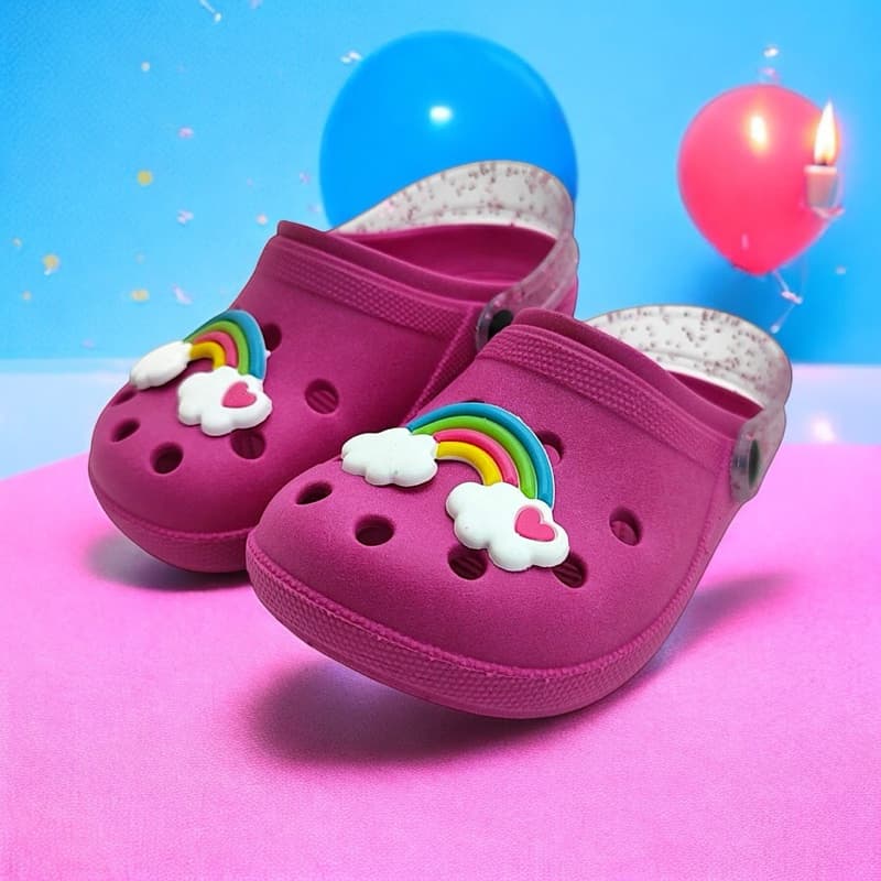 Sandália Chinelo Babuche Feminino Arco Íris Criança Infantil