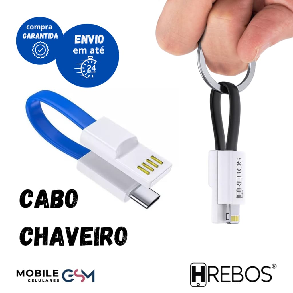 Cabo Chaveiro Carregamento Original Hrebos Praticidade Estilo