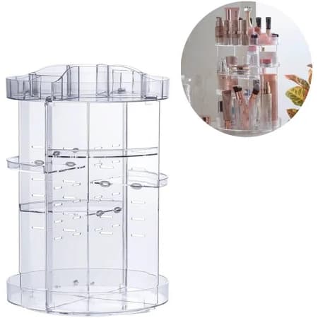 Organizador redondo giratório acrílico maquiagem/esmalte