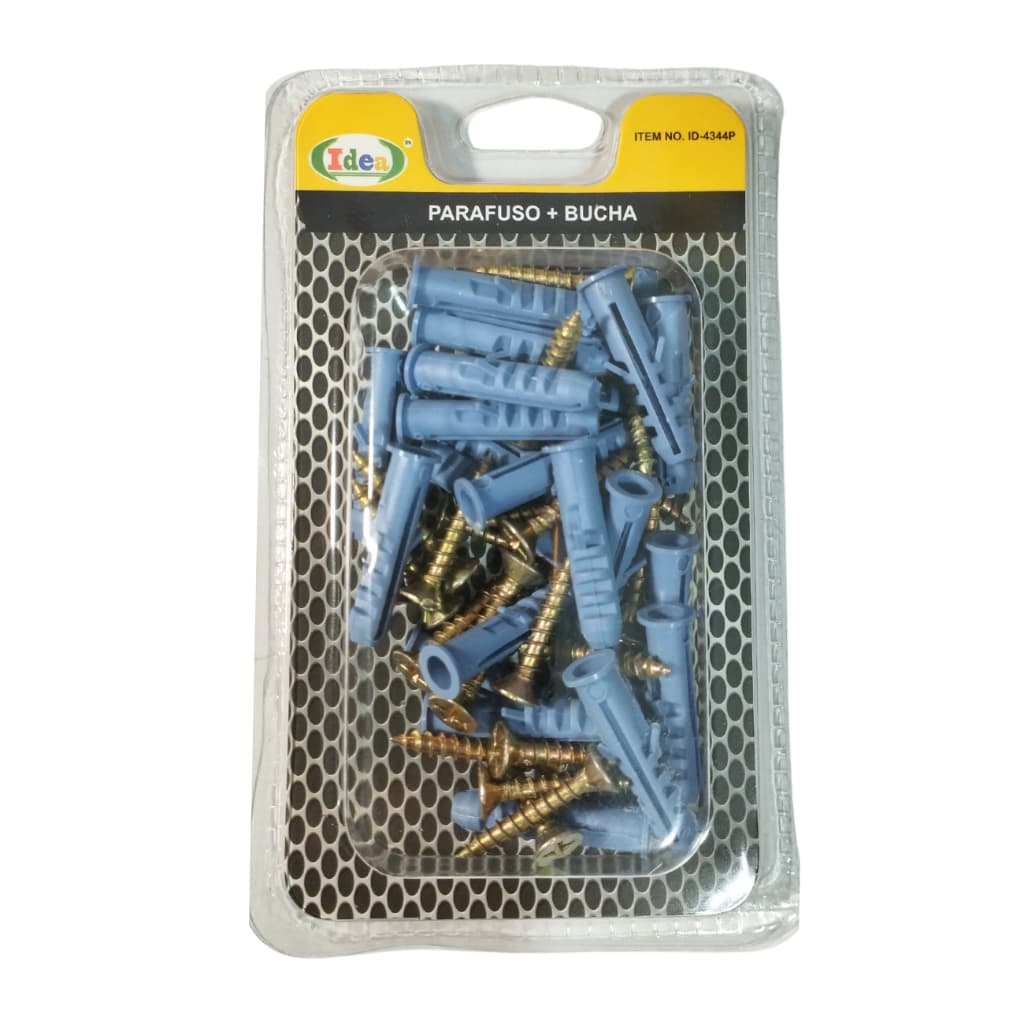 Kit 24 Parafusos 1" e  24 Buchas 6mm Aço Philips Parede Alvenaria