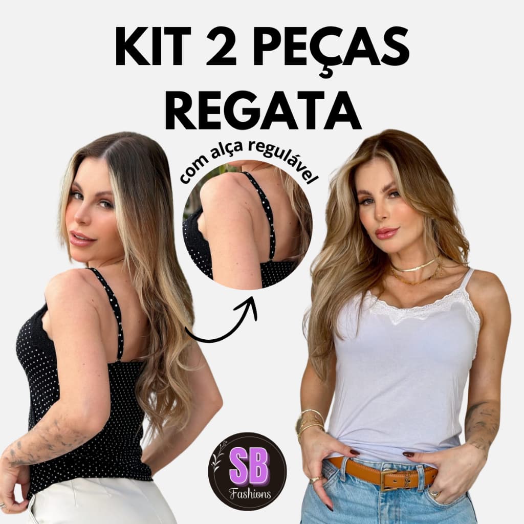 Kit 2 Blusinha Renda Bojo Alcinha Regulável Regata Blusa Viscose Dia a Dia Casual Básica Verão Moda