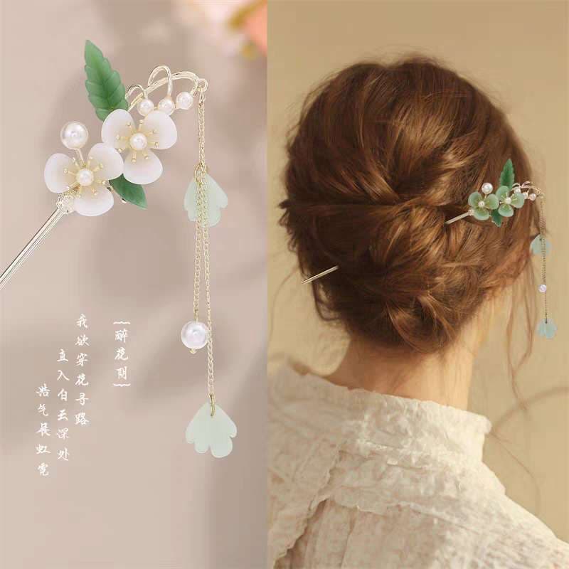 Palito de Cabelo Chinês Vintage em Metal Dourado – Acessório Estilo Oriental Elegante