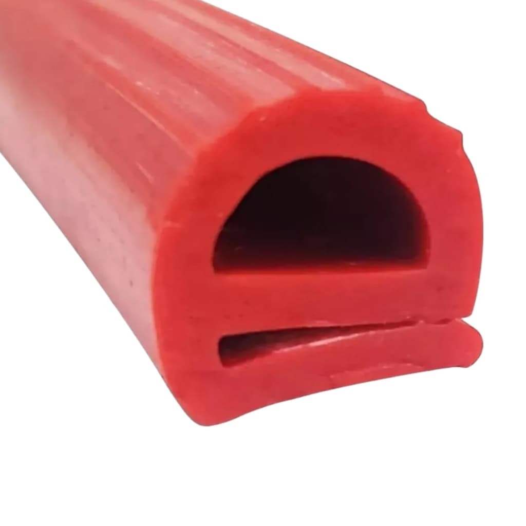 Perfil Silicone Porta Fornos Tipo E Vermelho 4 Metros
