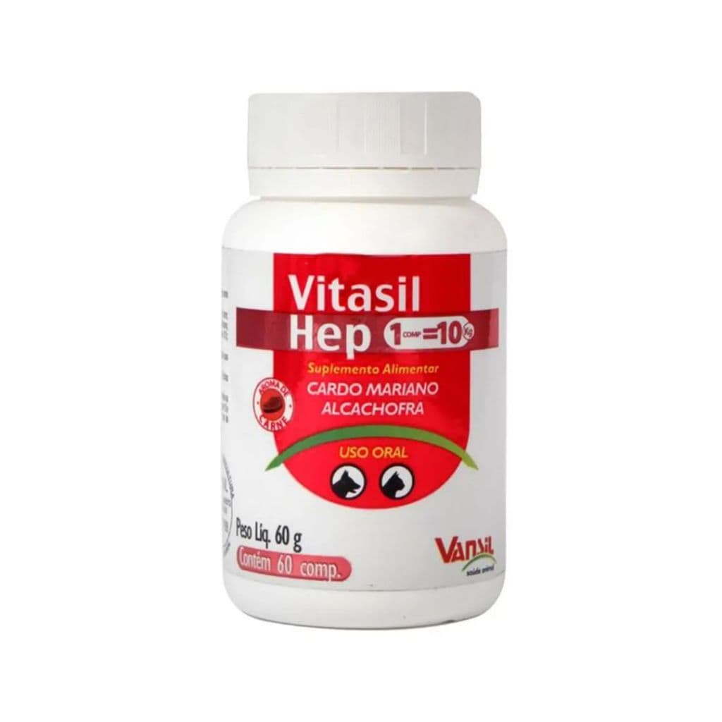 Suplemento Vitasil Hep Comprimidos 60g Cães e Gatos - Vansil