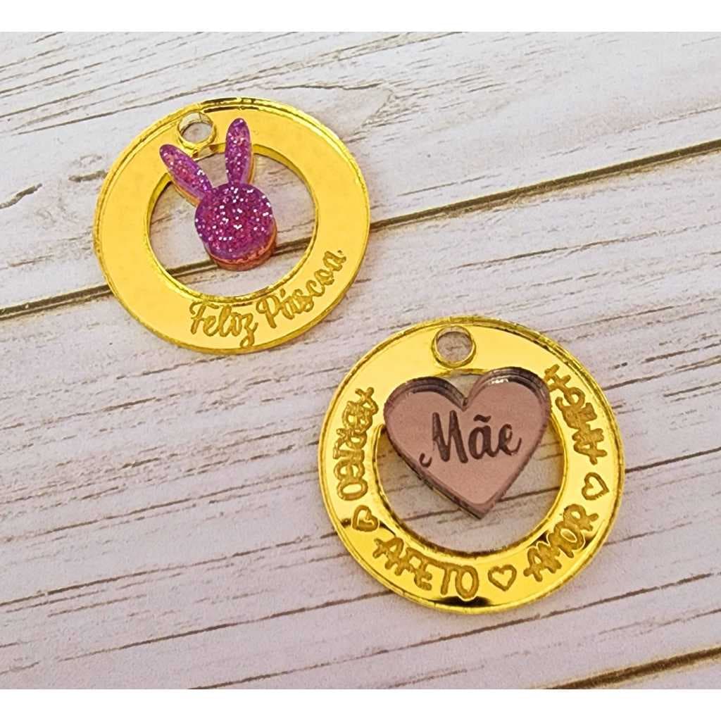 Tag acrilicia Páscoa e dia das Mães com 10un