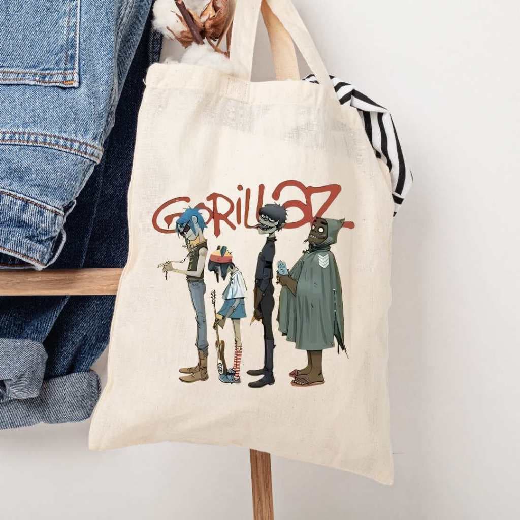 Ecobag Bolsa de Praia Unissex Ecológica 100% Algodão Cru Gorillaz