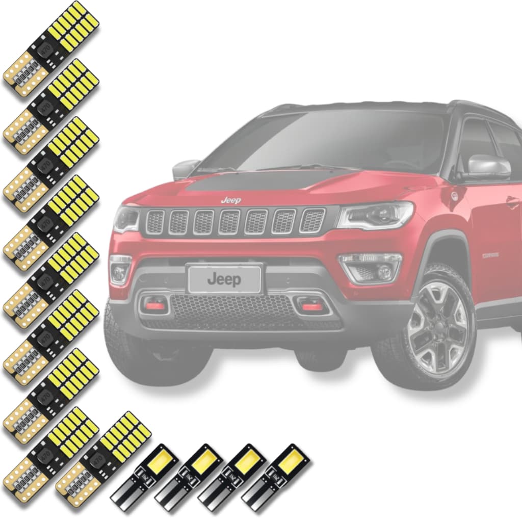 Kit Lampadas Super Led Interno Jeep Compass 2017 2018 2019 2020 2021 2022 2023 *Envio 24h*