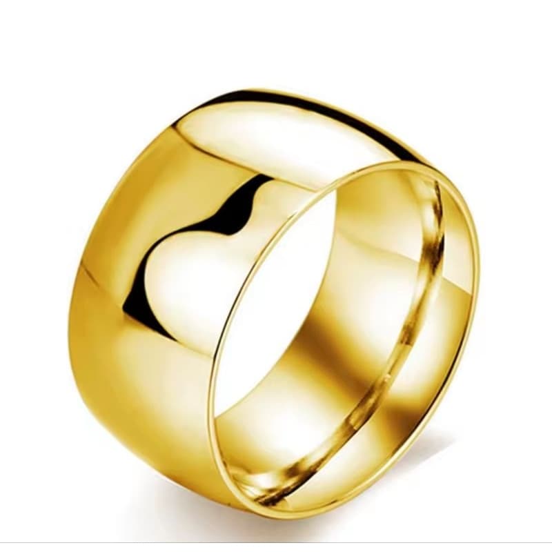 Aliança tungstênio 12mm banhada a ouro 18k( Valor Unitário)