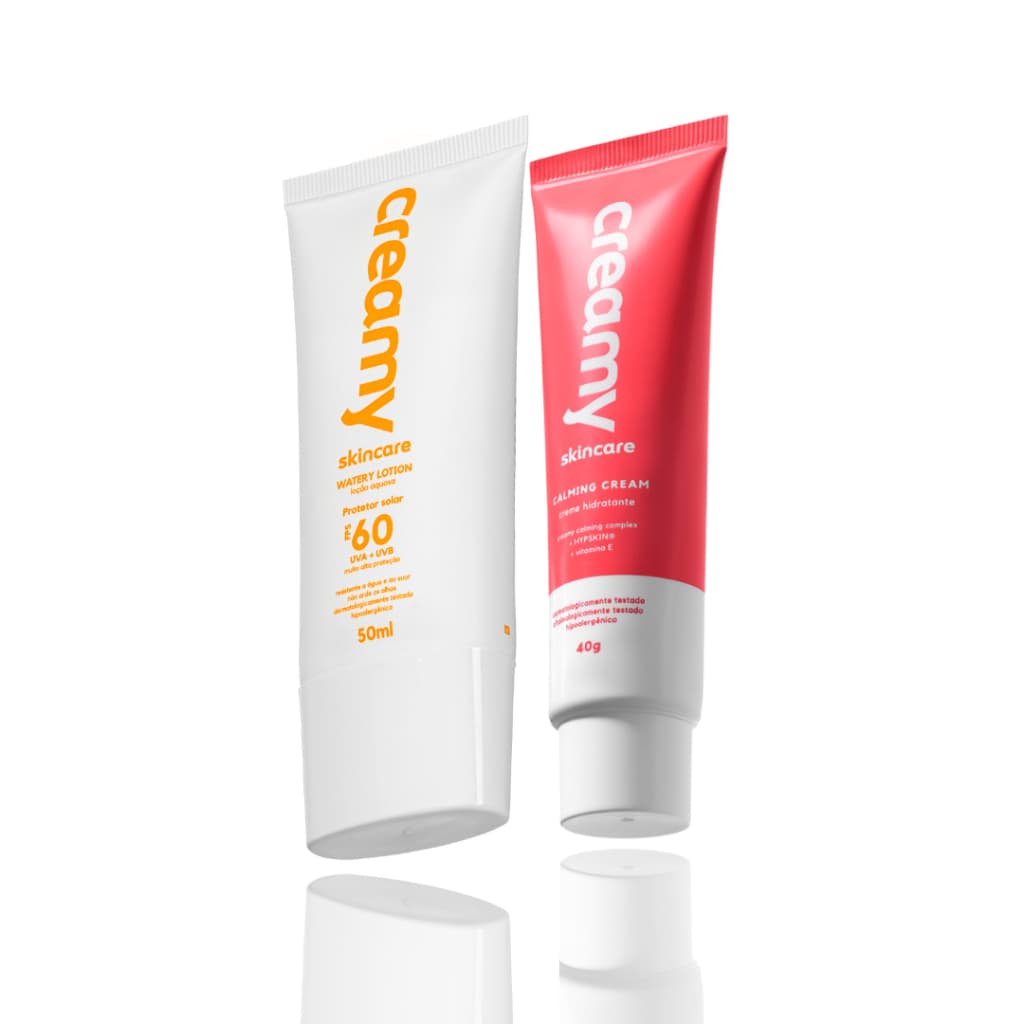 Creamy Skincare Kit Hidratante Calming Cream e Protetor Solar FPS60