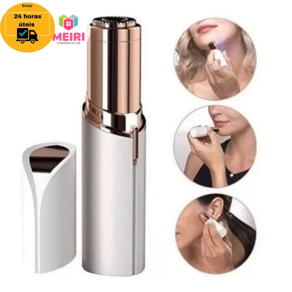Depilador Batom Portátil Facial Buço Rosto Aparador Pelos USB LMF 1112