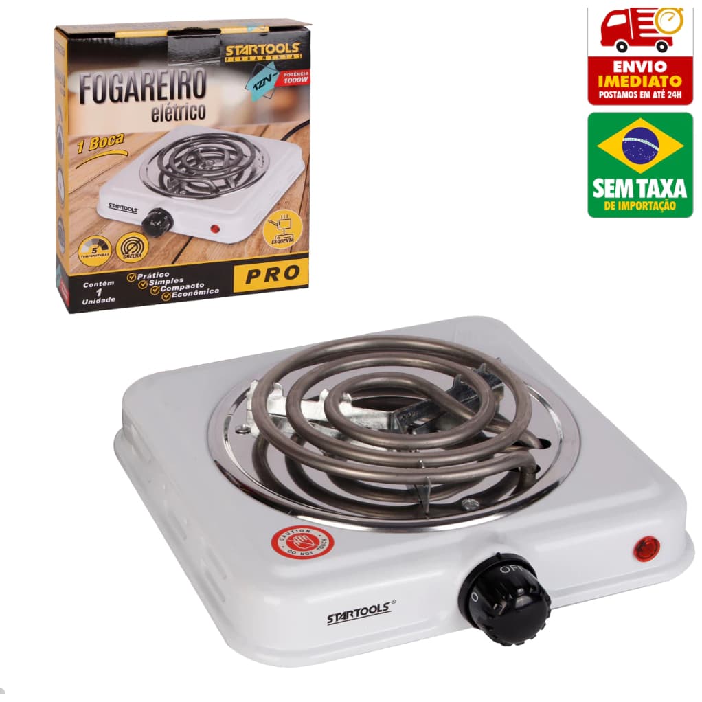 Fogão Eletico Portatil de Mesa 1000w 1 Boca 110v