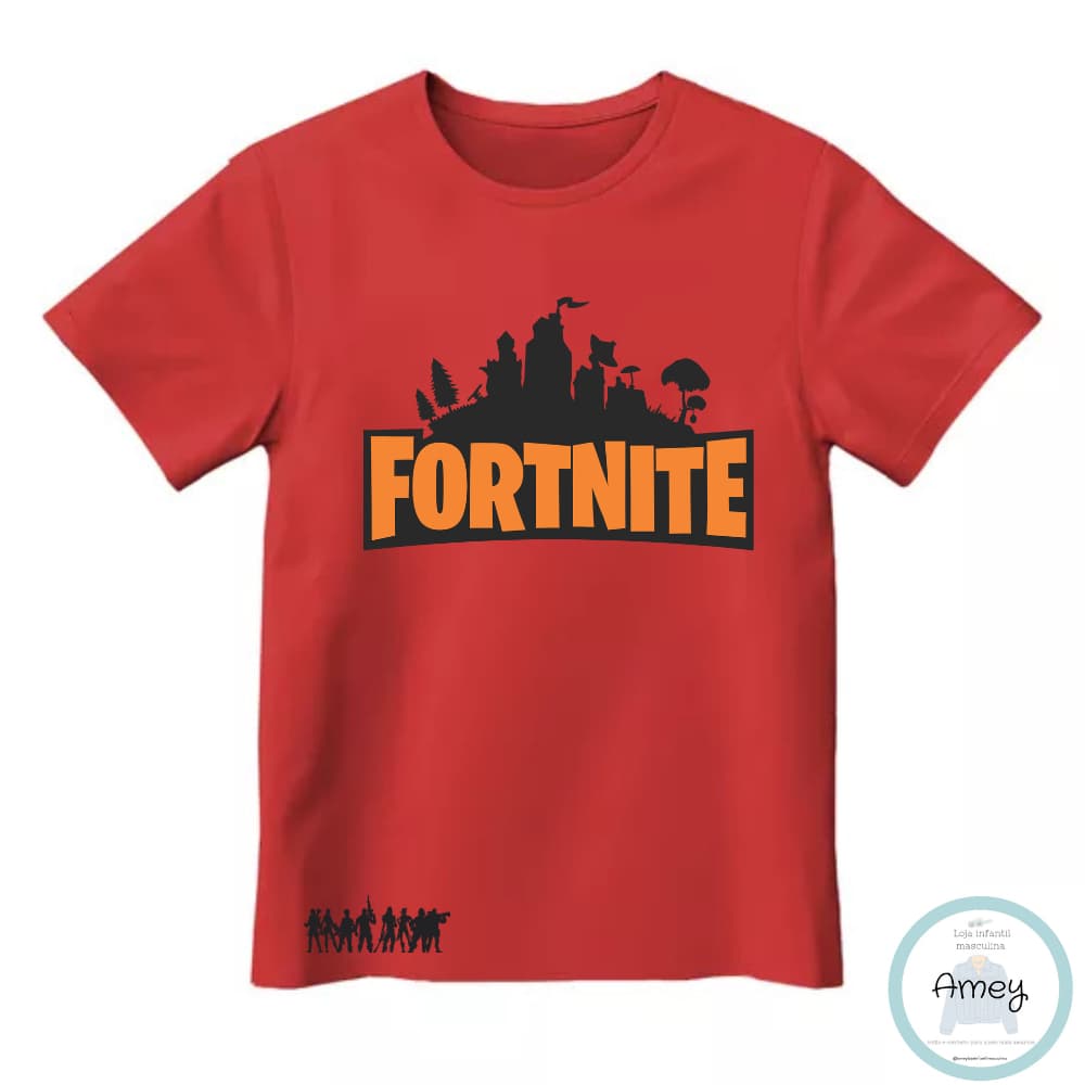 Camiseta Infantil Fortnite 100% Algodão