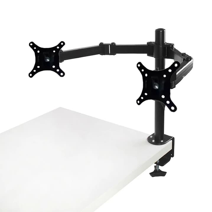 Suporte de Dois Monitores 10" até 32" Polegadas 2 Monitores Suspensos Com Garra Prender Mesa