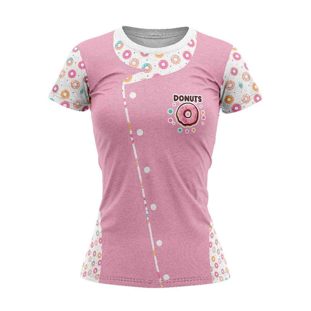 Camisa PROFISSÃO DONUTS JALECO T-Shirt Blusa Malha Casual Feminina Camiseta uniforme DONUTS JALECO