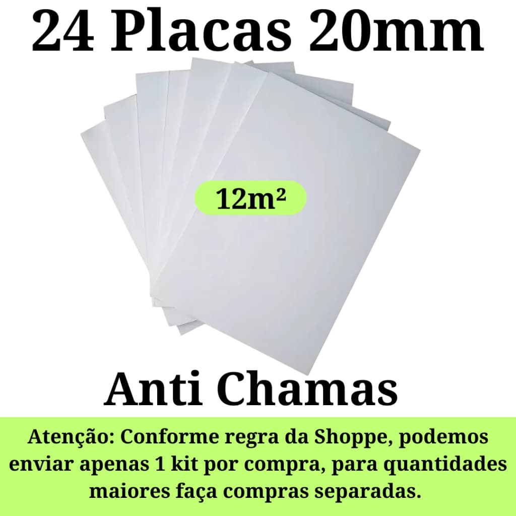 24 Placas de Isopor Eps Antichamas Isolamento Termico Acustico Espessura 1000x500x20mm (2cm)