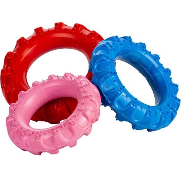 Brinquedo para Cães - Mordedor Pneu Maciço Colorido - 5 Tamanhos