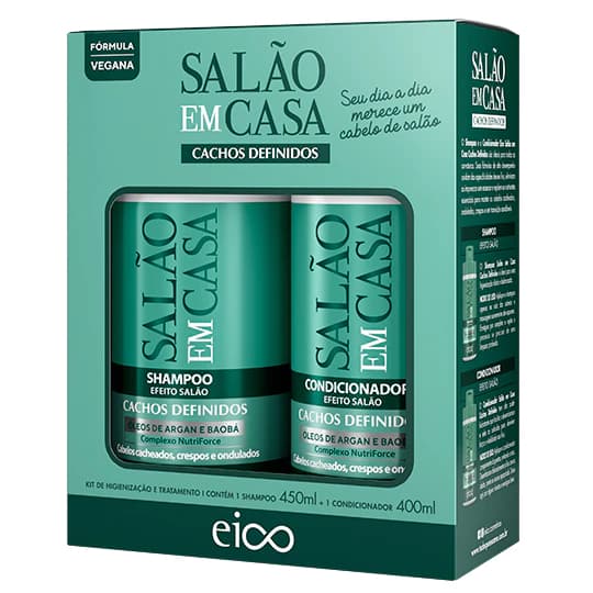 Salão Em Casa - Cachos Definidos Shampoo Sem Sal 450ml + Condicionador 400ml