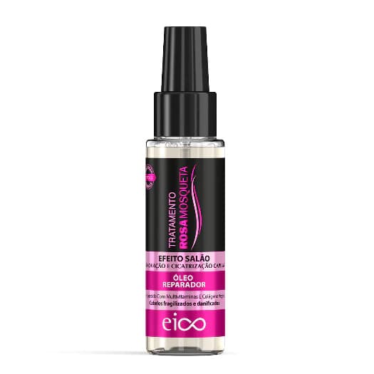 Óleo Reparador de Pontas Rosa Mosqueta Proteção Térmica Filtro UV Maciez Brilho 60ml