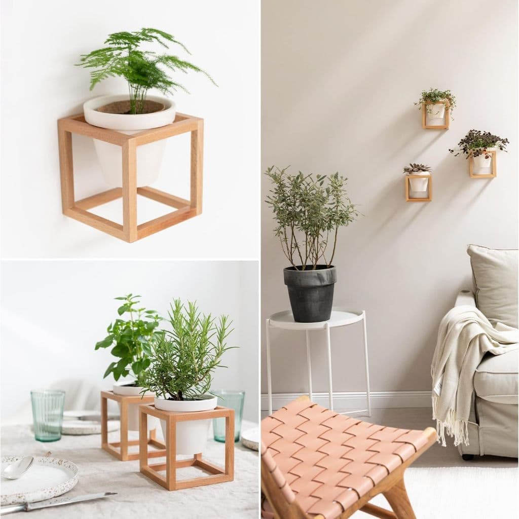 "Suporte de Parede Compacto: Elegância e Praticidade para Suas Plantas!